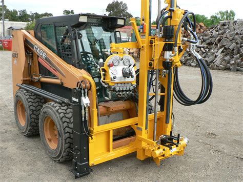 skid steer drilling|skid steer mounted rock drill.